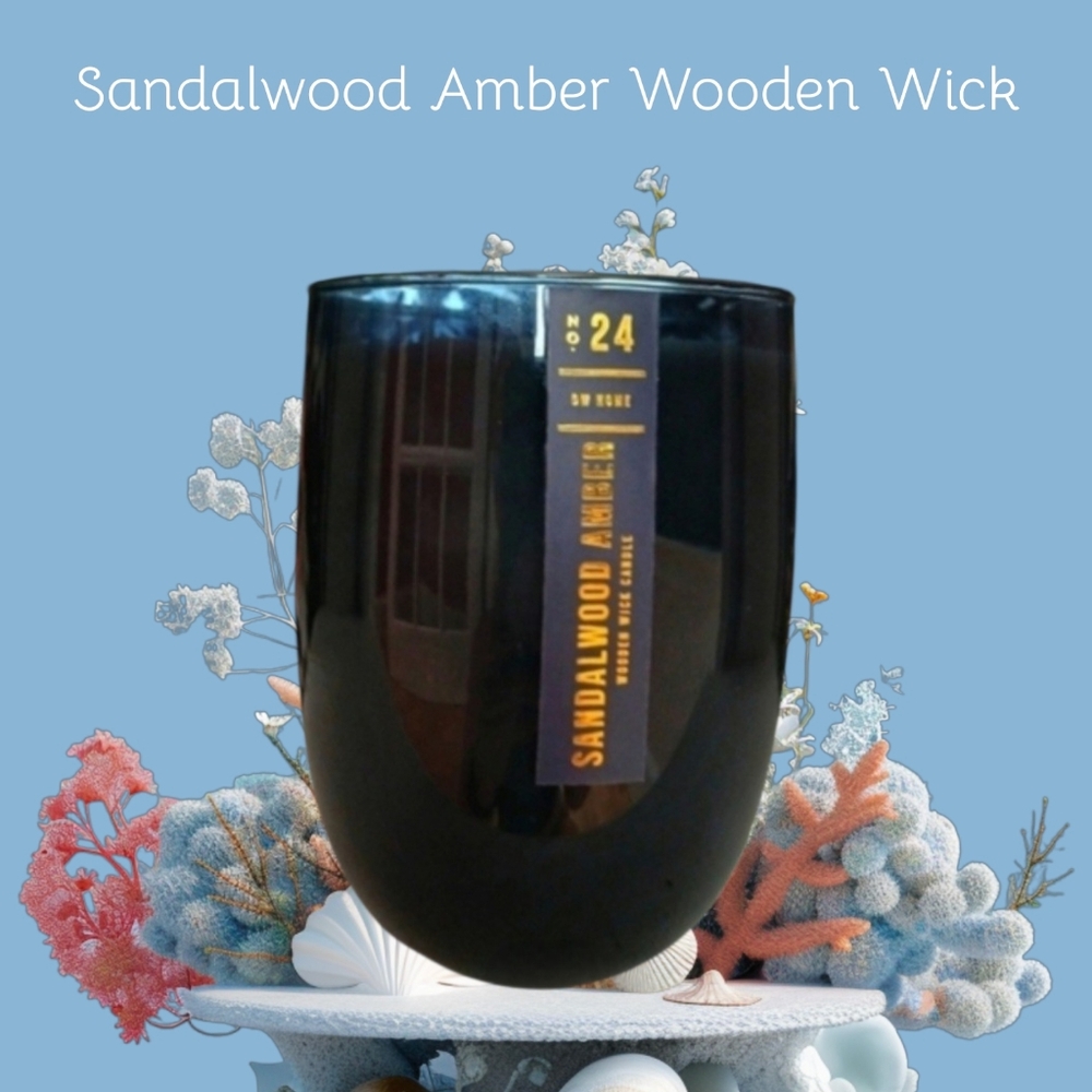 DW Home Sandalwood Amber Candle with Wooden Wick